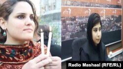ښي لاس ته مدني فعاله پشتنه درانۍ ده او کيڼ اړخ ته د پښتون ژغورنې غورځنګ يوه مشر ثنا اعجاز ده.