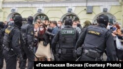 Ілюстрацыйнае фота. Акцыя пратэсту ў Гомлі 27 верасьня 2020 