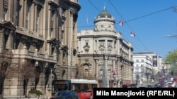 Zgrade Ministarstva spoljnih poslova i Vlade Srbije u Beogradu.