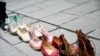 Sarajevo, Bosnia-Herzegovina, Campaign of collecting old shoes in memory of murdered fellow citizens during war 1992-1995, Sarajevo, March 14, 2024. 