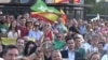 Supporters of Vox Party in Spain after the elections, Madrid, July 2023.