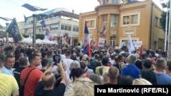 The protest against lithium mining project in Loznica, Serbia.