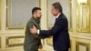 Președintele ucrainean Volodimir Zelenski, alături de secretarul de stat american Antony Blinken, în timpul unei întrevederi din septembrie 2023. 