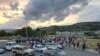 Pro-Serbian group protest against Milojko Spajic's plan for new Government in Podgorica, Montenegro
