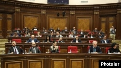 Armenia - Deputies from the ruling Civil Contract party attend a session of the National Assembly, Yerevan, March 21, 2023.