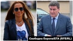 Ивайла Бакалова и Валентин Златев пред прокуратурата. Колаж