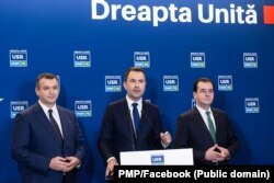 Eugen Tomac (s), Cătălin Drulă (c), Leonard Orban (d), au anunțat candidații Alianței Dreptei pentru alegerile europarlamentare și susținerea lui Nicușor Dan pentru o candidatură la primăria generală.