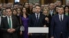 Liderii partidelor Alianței Drepta Unită, de la stânga la dreapta: Ludovic Orban (Forța Dreptei), Cătălin Drulă (USR) și Eugen Tomac (PMP)