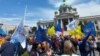 Prosvetni radnici protestuju ispred Skupštine Srbije, Beograd, 16. maj 2024. 