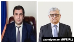 Armenia - Lori Governor Aram Khachatrian (left) and Armen Ghularian, head of the Urban Development Committee.