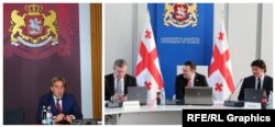 მთავრობის სხდომათა დარბაზი 2012 წლამდე და 2012 წლის შემდეგ - დღეს ეს ფონი ნეიტრალური ფერისაა, კრემისფერი.