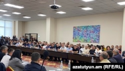 Armenia - Archbishop Bagrat Galstanian meets Karabakh leaders in Yerevan, May 21, 2024.