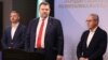 ГЕРБ и ДПС са готови да се откажат от идеята си за прекратяване на на дерогацията за преработка на руски петрол за „Лукойл Нефтохим Бургас“, ако руската компания изплати дължими 500 лв. данъци на държавата. На снимката Делян Добрев от ГЕРБ и Делян Пеевски и Йордан Цонев от ДПС.