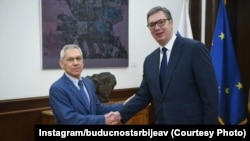 Ambasador Rusije Aleksandar Bocan-Harčenko i predsednik Srbije Aleksandar Vučić, Beograd, 25. decembar 2023. 
