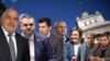 Колаж на Свободна Европа на лидерите на ГЕРБ - Бойко Борисов, ДПС - Делян Пеевски, ПП - Кирил Петков, "Възраждане" - Костадин Костадинов, БСП - Корнелия Нинова, ИТН - Тошко Йорданов и "Величие" - Николай Марков