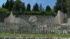 Mostar, Bosnia and Herzegovina -- A wide shot of the main part of Partisan cemetery complex