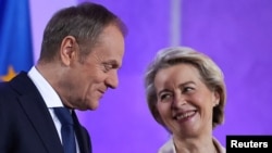 Poljski premijer Donald Tusk sastaje se s predsjednicom Evropske komisije Ursulom von der Leyen u Varšavi, Poljska, 23. februara 2024. 