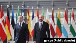 ირაკლი ღარიბაშვილი და შარლ მიშელი ბრიუსელში შეხვდნენ ერთმანეთს. 25 აპრილი, 2023 წელი.