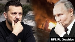 Владимир Зеленский жана Владимир Путин. Коллаж.