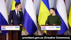 Президент України Володимир Зеленський і тоді ще прем’єр-міністр Нідерландів Марк Рютте, Харків, 1 березня 2024 року