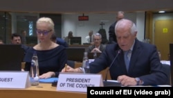 Julija Navaljnaja i Josep Borrell na sastanku ministara vanjskih poslova EU u Briselu, 19. februara 2024.