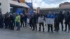 Rudari ispred Gradske uprave u Zenici 28. marta, traže deblokadu računa tog preduzeća.