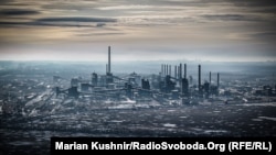 Руіны Аўдзееўкі. Від на кокса-хімічны завод. Студзень 2024