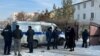 The building of the Konaev court where the trial of journalist Duman Muhammedkarim is taking place on February 22. 