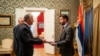 Predsjednik Crne Gore Jakov Milatović tokom ceremonije primopredaje akreditivnih pisama novoimenovanog ambasadora Srbije Nebojše Rodića. Cetinje, 1. februar 2024. 