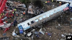Imagine de la locul accidentului feroviar din Grecia. 2 martie 2023