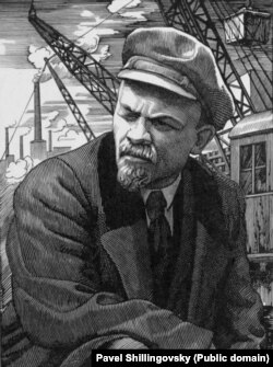Илюстрация на Владимир Ленин, направена от Шилинговски.