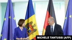 Президентка Молдови Мая Санду і канцлер Німеччини Олаф Шольц, архівне фото