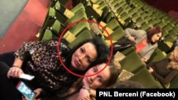 Jenica Slav, într-o fotografie de la o manifestare a PNL Berceni, în 2019.