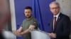 Володимир Зеленски и Николай Денков по време на съвместно изявление в Министерския съвет