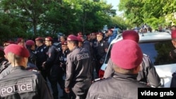 Armenia - A special police unit is deployed during an antigovernment protest in Yerevan, May 27, 2024.