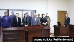 Карим Масимов менен орун басарларына өкүм угузулуп жаткан учур. Астана, Казакстан. 24-апрель, 2023-жыл.