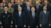 Годишната конференция на началника на отбраната, 20 февруари 2024. Oт ляво надясно: началникът на отбраната Емил Ефтимов, президентът Румен Радев, министърът на отбраната Тодор Тагарев и председателят на Комисията по отбрана в НС Христо Гаджев.