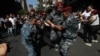 Armenia - Riot police arrest an anti-government protester in Yerevan, September 22, 2023.