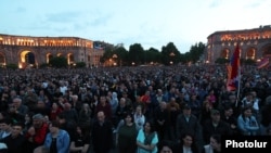 Armenia - Supporters of Archbishop Bagrat Galstanian rally at Republic Square, Yerevan, June 9, 2024.