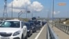 Заезд на Керченский мост, скриншот из записи Крым.Реалии
