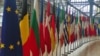 Zastave članica Evropske unije u zgradi Savjeta EU, 25. aprila 2024.