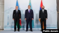 Ղազախստան - Ադրբեջանի, Ղազախստանի և Հայաստանի արտգործնախարարները բանակցություններից առաջ, Ալմաթի, 10-ը մայիսի, 2024թ. 
