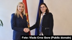 Ministarka za evropske integracije Maida Gorčević i šefica Delegacije EU u Podgorici Kristina Oana Popa