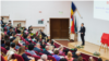 Chinese Ambassador Han Chunlin speaks to the audience at the inauguration of the Confucius Institute in Iasi.
