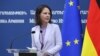 Armenia - German Foreign Minister Annalena Baerbock at a news conference with her Armenian counterpart Ararat Mirzoyan, November 3, 2023.