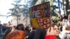 Georgienii protestează împotriva legii „agenților străini” la Tbilisi, pe 7 martie.