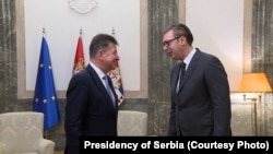 Miroslav Lajčak i Aleksandar Vučić u Beogradu, 14.11.2023.