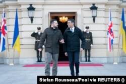 Президент України Володимир Зеленський і прем’єр-міністр Великої Британії Ріші Сунак у Києві. Україна, 12 січня 2024 року