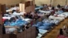 Armenia - A school gym in Artashat turned into a shelter for Karabakh refugees, October 9, 2023.