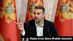 Premijer Milojko Spajić na pres konferenciji u zgradi Vlade u Podgorici. Crna Gora, 20. avgust 2024. godine